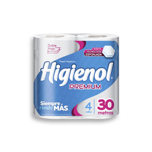 HIGIENOL PAPEL HIGIENICO PREMIUM D. HOJA 30 X 4 UN